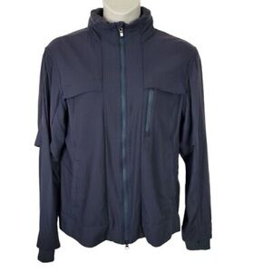 Lululemon Athletica Full Zip Jackets Large Gray Stowaway Hood Long Sleeve